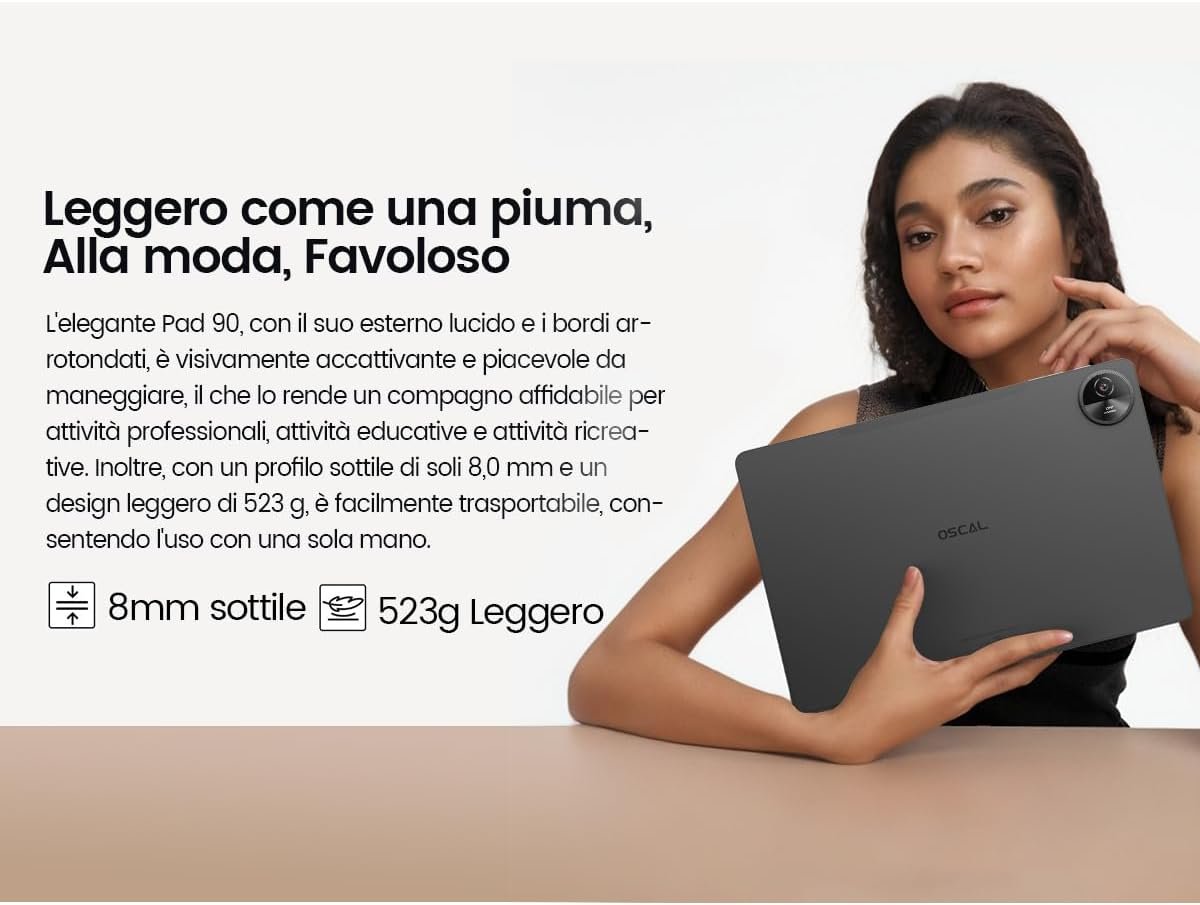 Планшет 11" OSCAL Pad 90 (8+16)/128 Гб 4G 2-SIM 8 ядер Android 14 7700 mAh Сірий, фото №8 Планшет 11" OSCAL Pad 90 (8+16)/128 Гб 4G 2-SIM 8 ядер Android 14 7700 mAh Сірий, фото №8