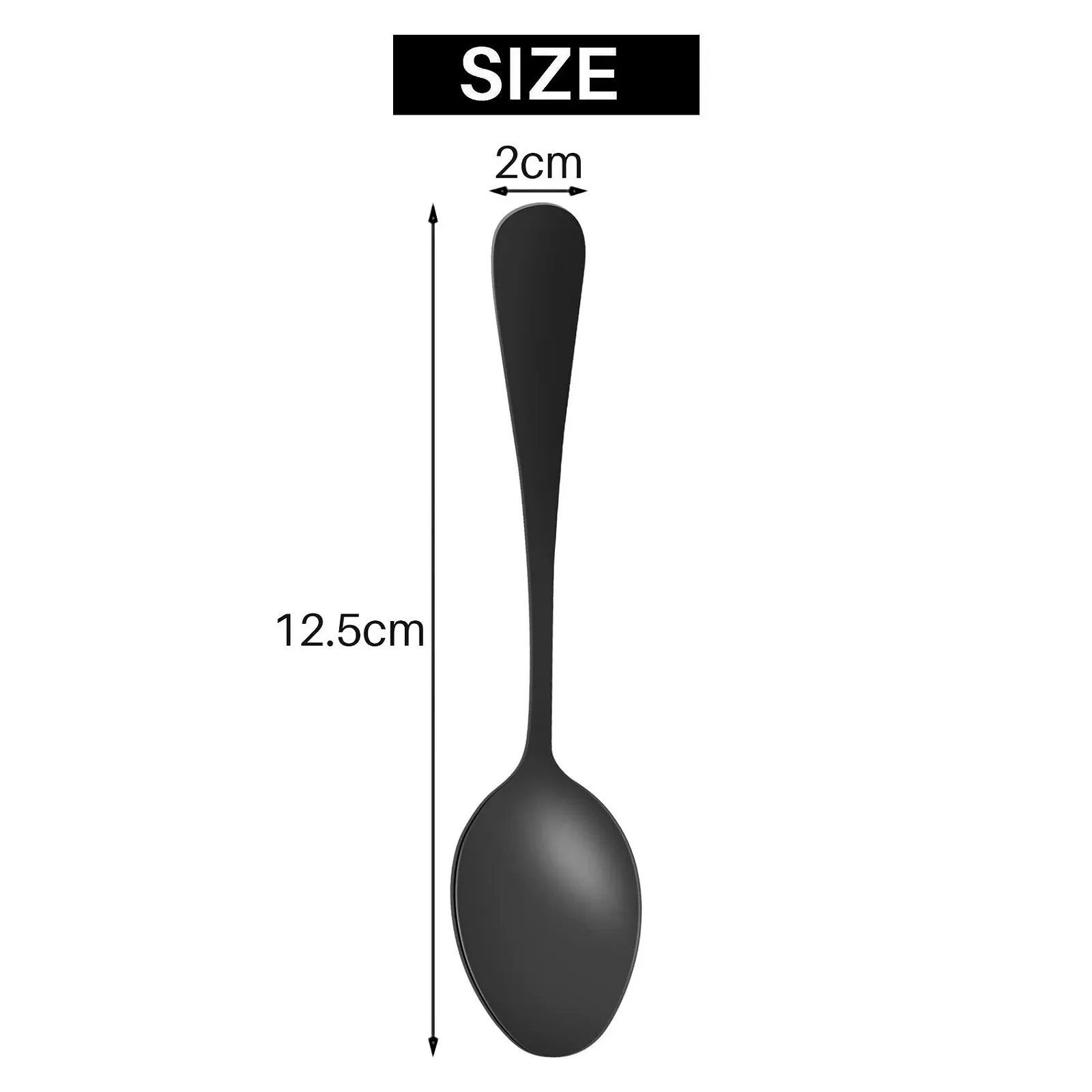 Набір з 6 міні-ложок з нержавіючої сталі для торта еспресо, фото №8