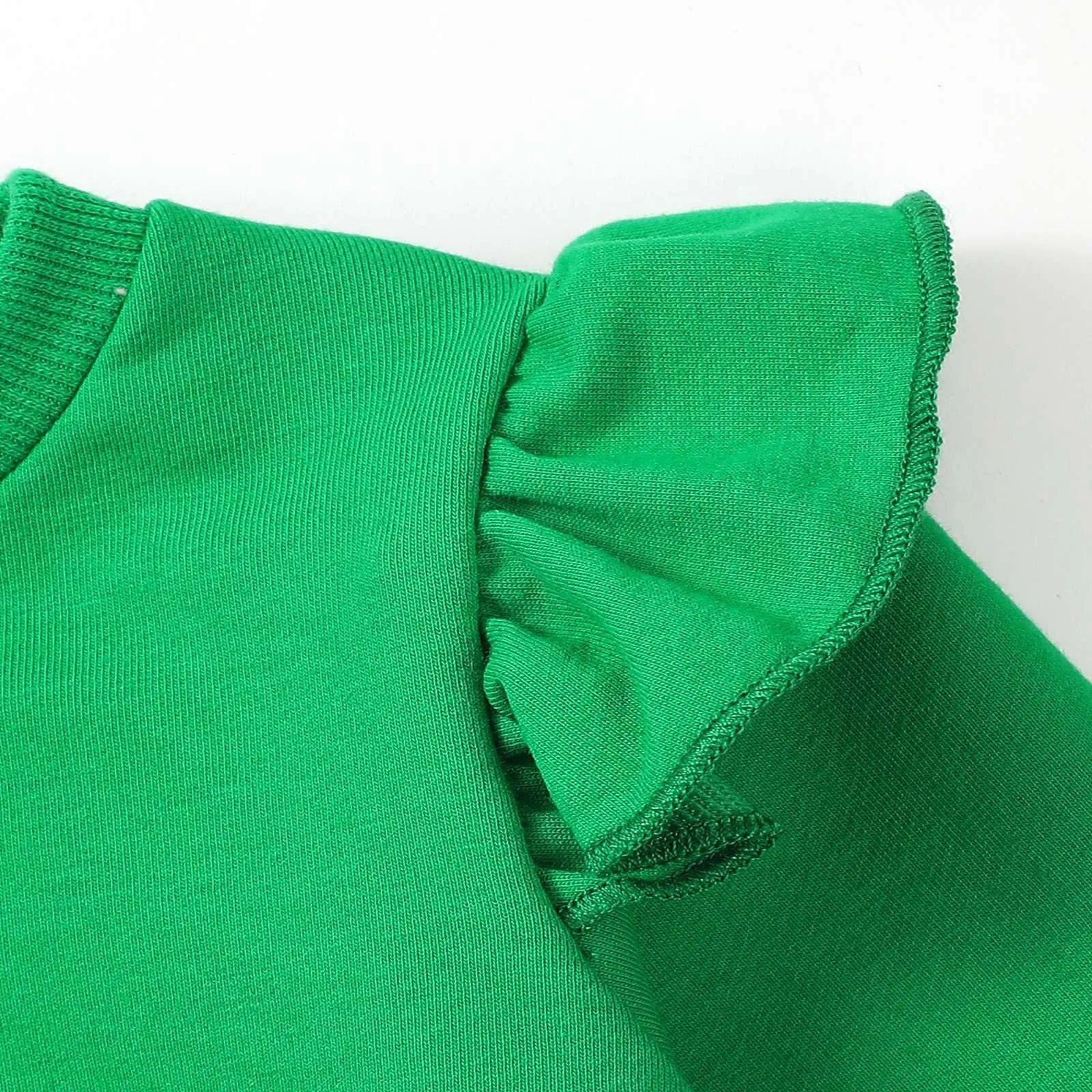 Детский рождественский джемпер с принтом, детская толстовка с длинными рукавами и рукавами-воланами, уютный джемпер для девочек и мальчиков, праздничная одежда, фото №2