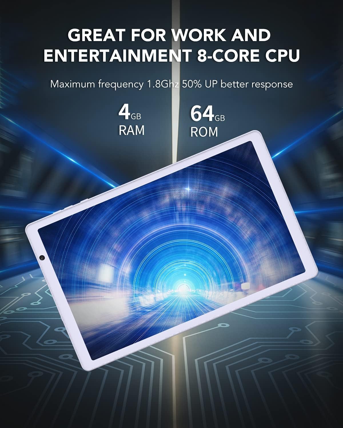 Планшет 10.1" Full HD LNMBBS P40 4/64Gb 4G 1-SIM 8 ядер Android 10 6000 mAh Silver, фото №3