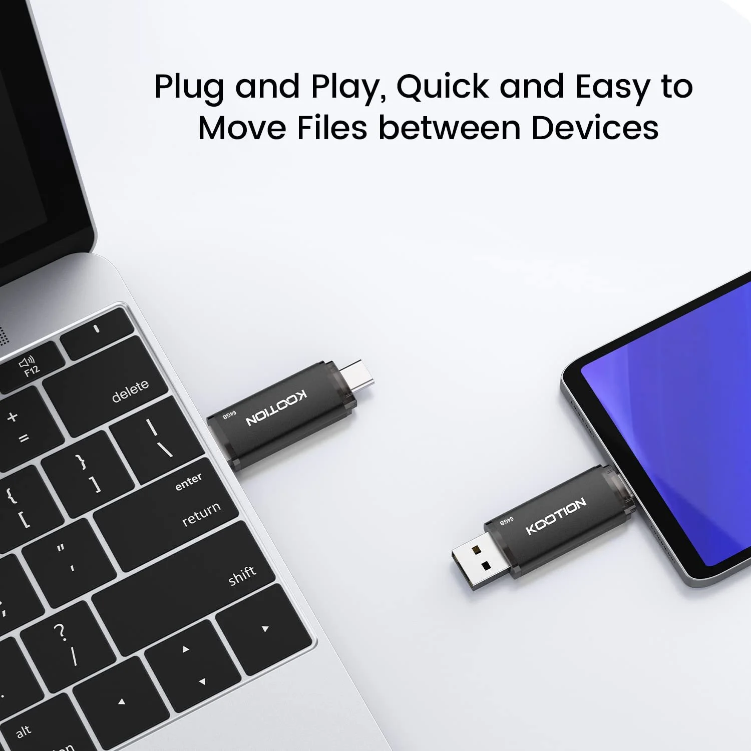 USB-накопичувач KOOTION 64GB OTG 2.0 Type-C 2-в-1, фото №4