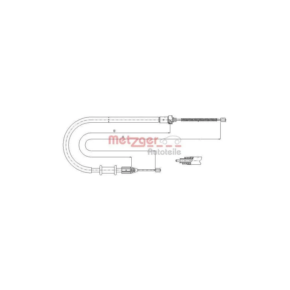 Трос стоянкового гальма METZGER 11.6676 задній правий для NISSAN RENAULT, фото №1 Трос стоянкового гальма METZGER 11.6676 задній правий для NISSAN RENAULT, фото №1