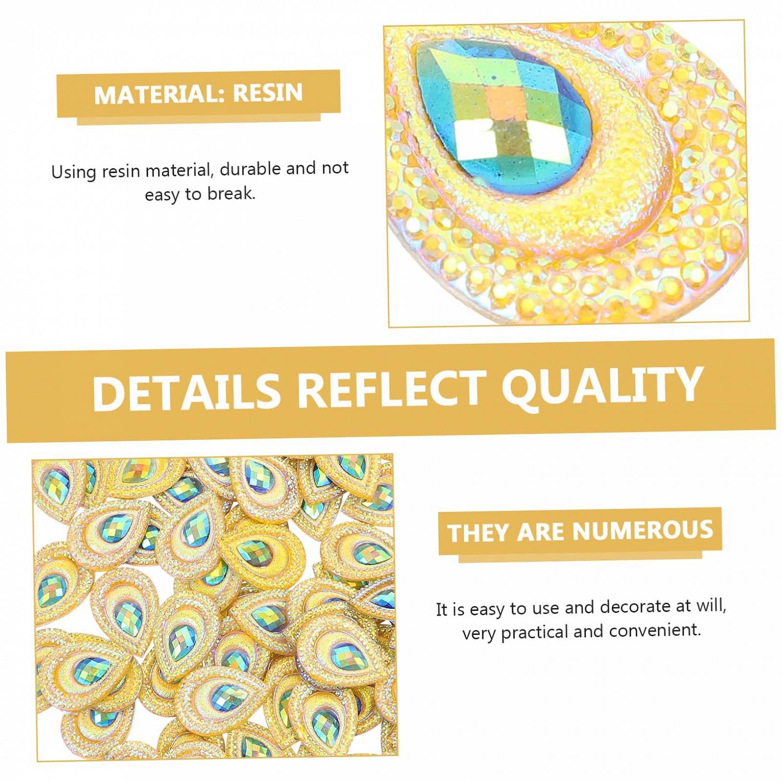 Прикраса для одягу Coheali 2 шт. Смола, павич, крапля води, аксесуари для прикрашання казкової тематики, фото №6