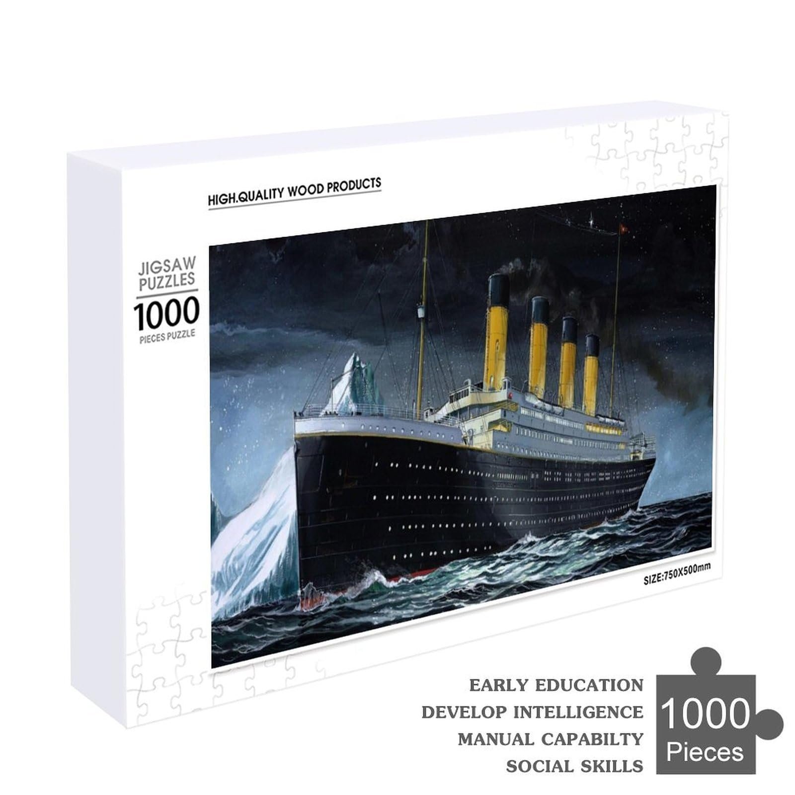 Пазл классический RMS Titanic Passenger Ship in the Dark Night 38 x 26 см бумажный, фото №2