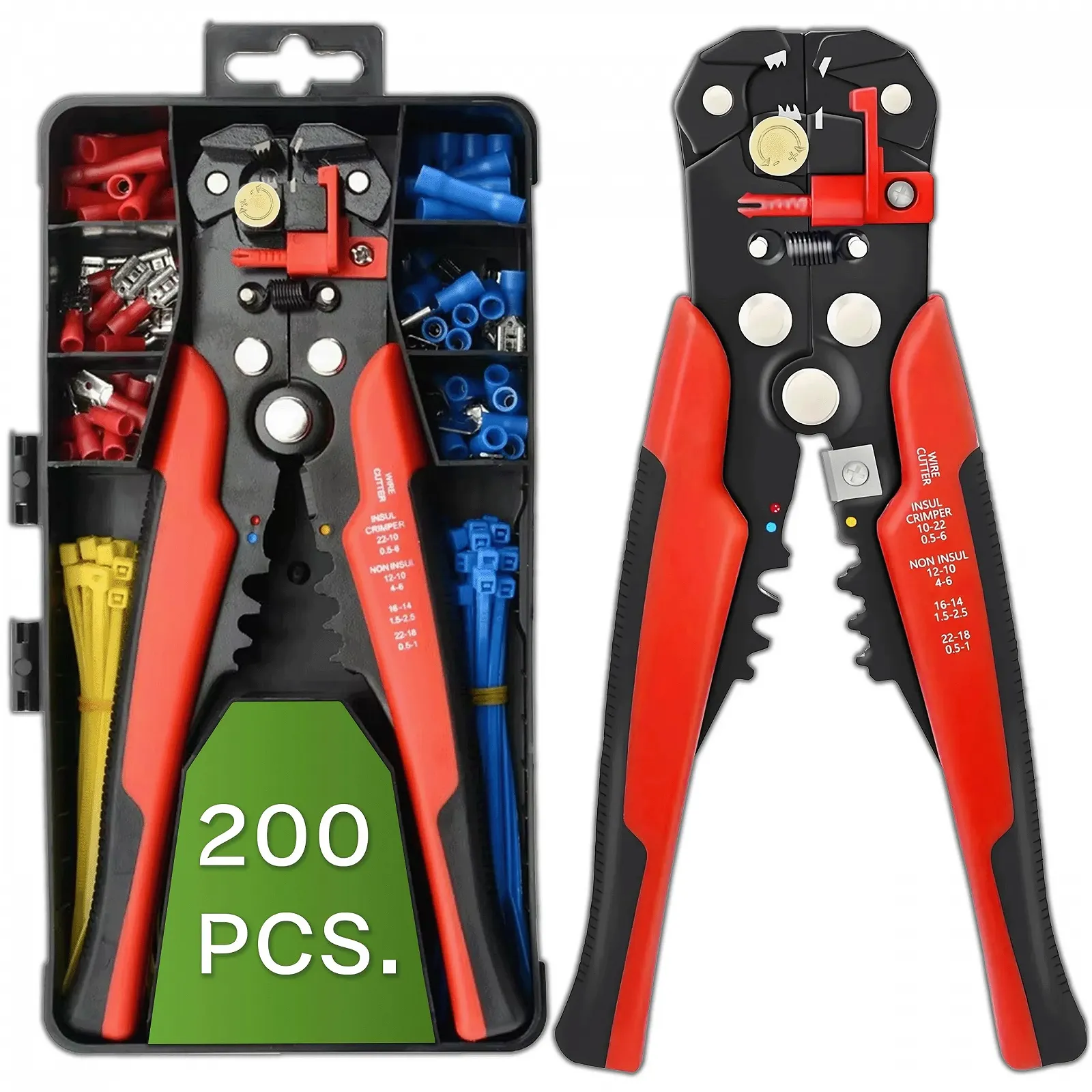 Набор стриппер и кримпер KRUMAD 0.5-6 мм² 200 предметов, фото №1