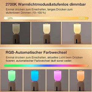 Настільна лампа LED Bedside Lamp Wireless Rechargeable 2700 K RGB USB-C IP54 Beige synthetic.ua - Фото 1