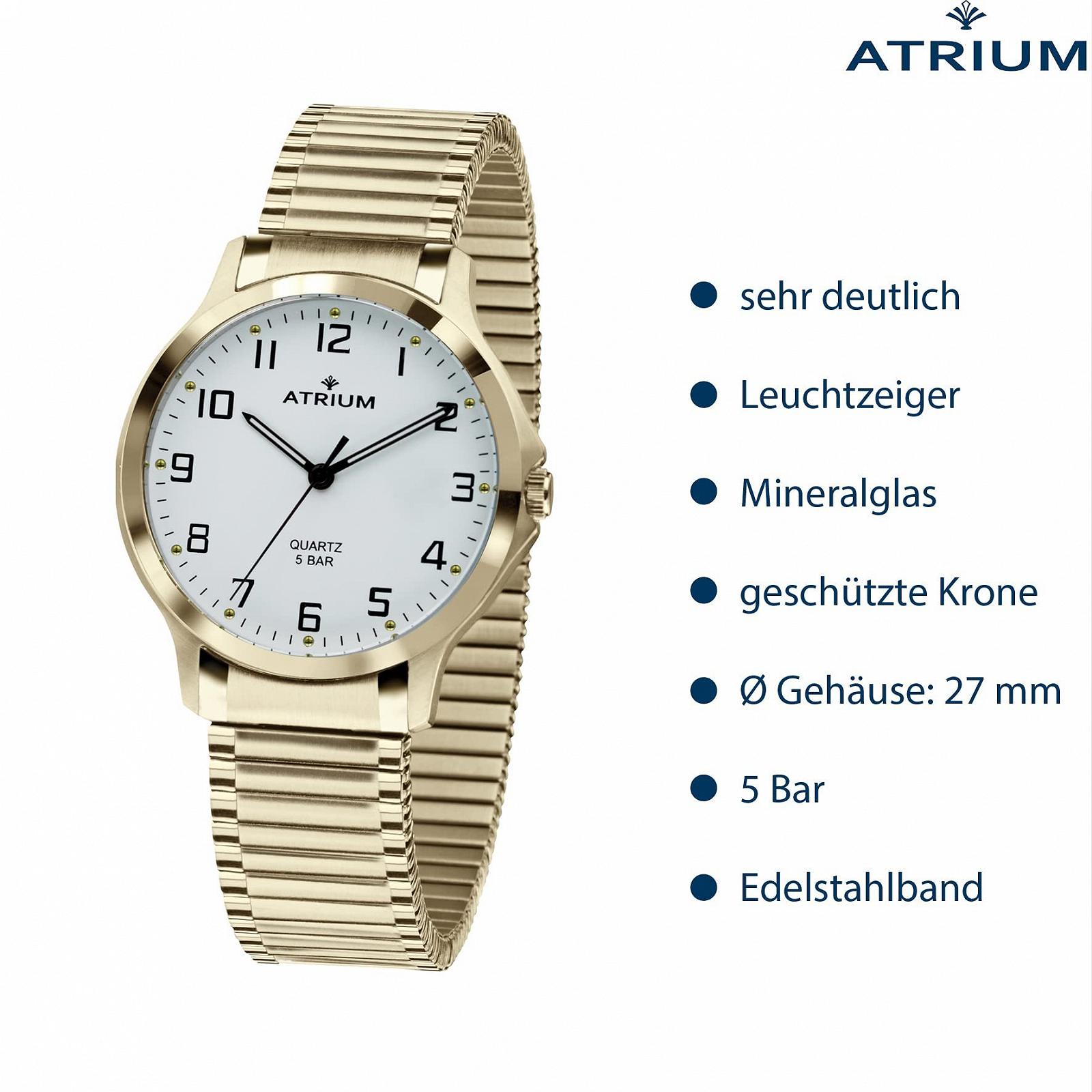 Женские часы Аналоговые Atrium A13-60 Кварцевые Нержавеющая сталь 5 Bar Люминесцентные стрелки Гибкий браслет Золотой, золотой, Браслет, фото №4 Женские часы Аналоговые Atrium A13-60 Кварцевые Нержавеющая сталь 5 Bar Люминесцентные стрелки Гибкий браслет Золотой, золотой, Браслет, фото №4