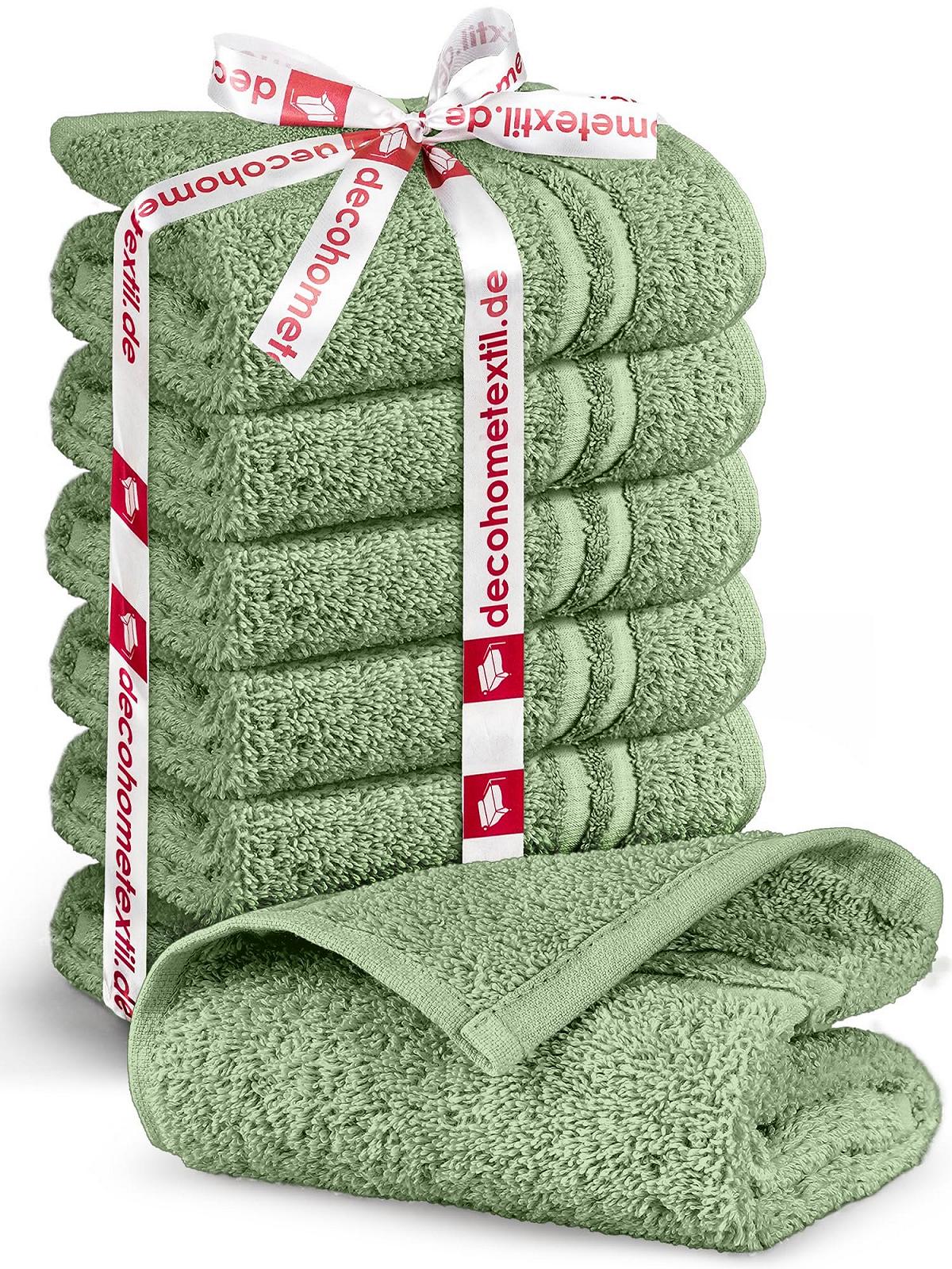 Набір рушників DecoHomeTextil 6 шт 30 x 50 см 100% бавовна Шавлієвий зелений, фото №1