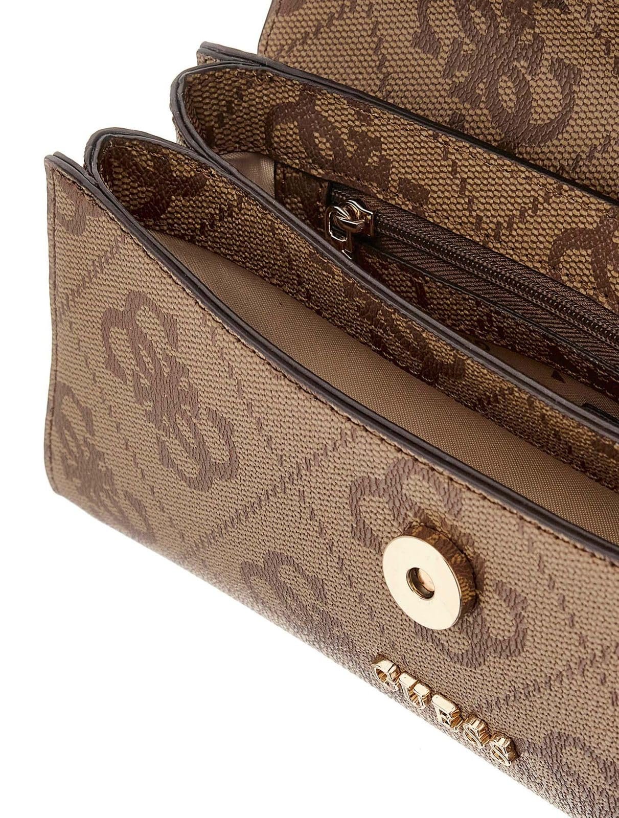 Сумка з верхньою ручкою GUESS Queensland Flap Latte Logo, фото №3