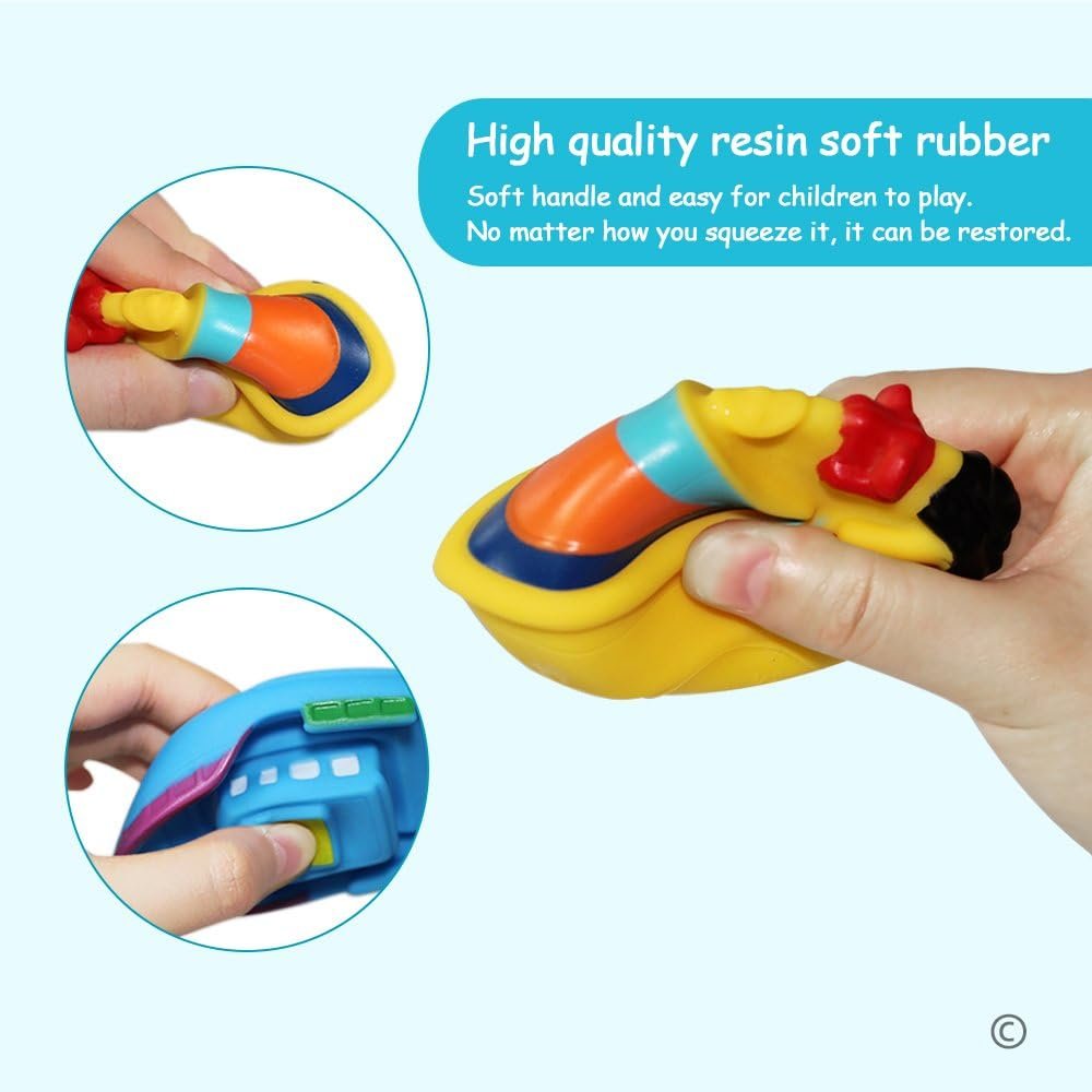 Набір іграшок для ванни Junshen 6 шт, мʼякі іграшкові човники для веселого купання, фото №5