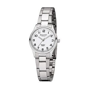 Женские аналоговые часы Regent 12221021, серебристый / белый, браслет - Фото 1