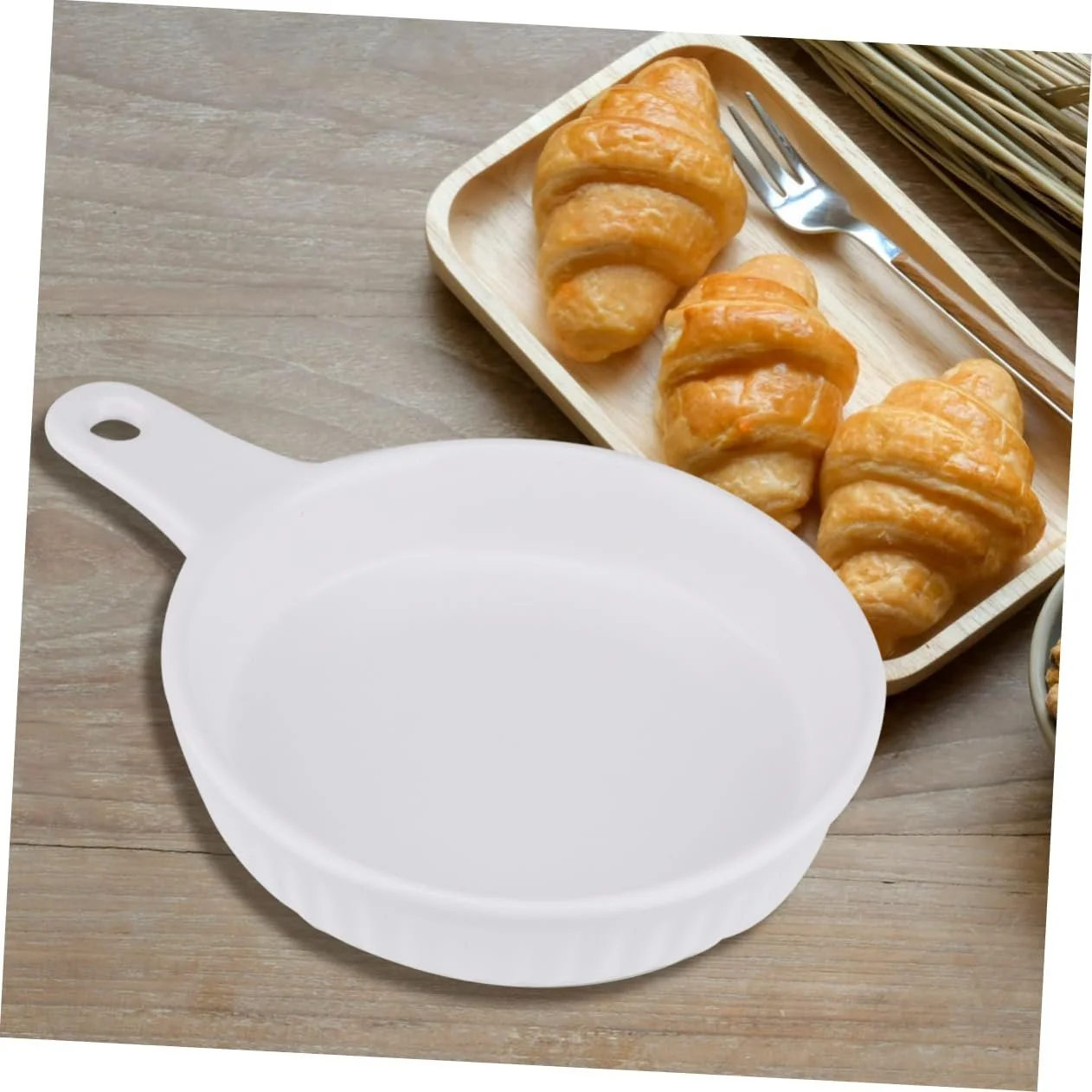 Форма для випікання SOLUSTRE керамічна кругла з ручкою Біла, фото №4