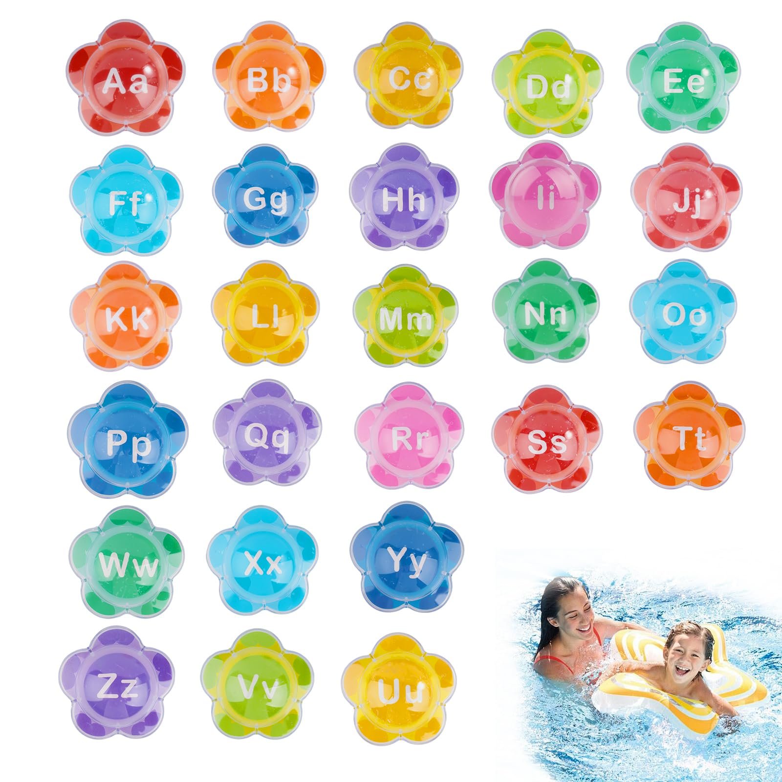 Іграшка для ванни Алфавіт Квіти Плаваюча Навчальна, фото №1