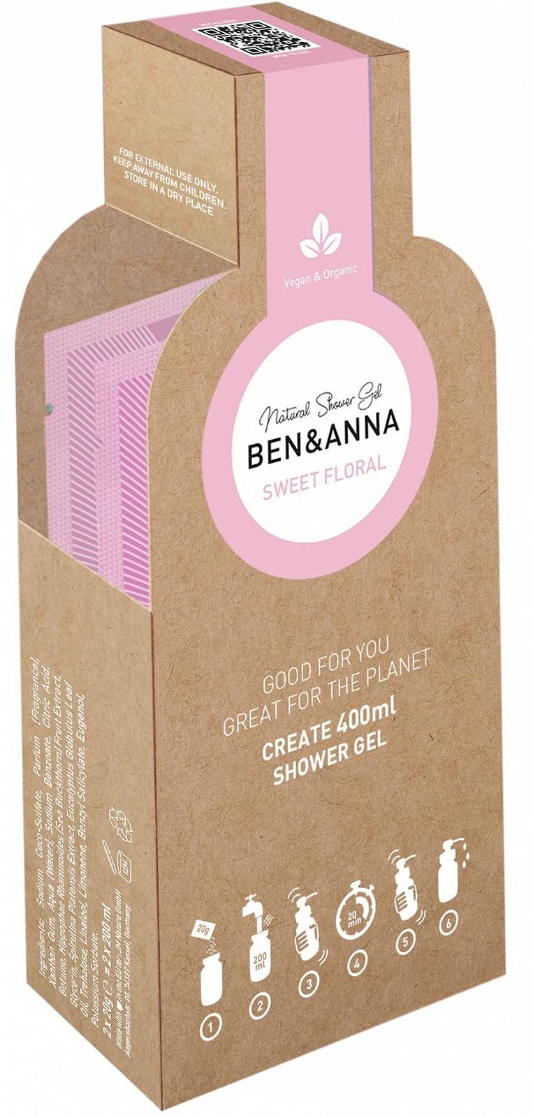 Гель для душа Ben&Anna Sweet Floral Натуральный в компостируемой бумажной упаковке, фото №3