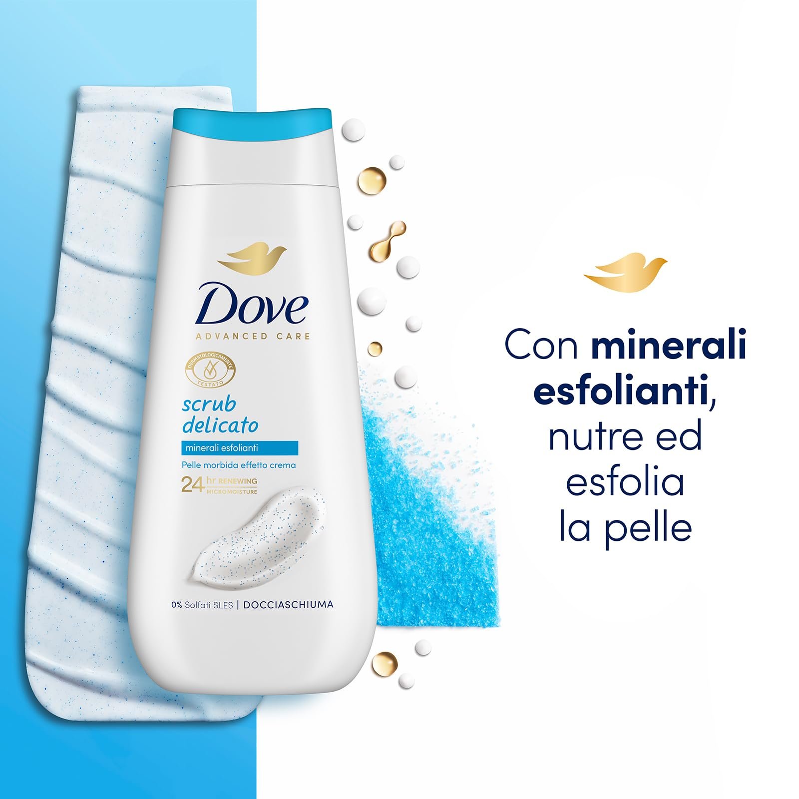 Гель для душу Dove Gentle Exfoliating зволожувальний відлущувальний 6 шт., фото №3
