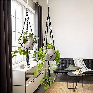 Подвес макраме LECHUZA Accessories Boho 120 см серый хлопок 13936 synthetic.ua - Фото 1