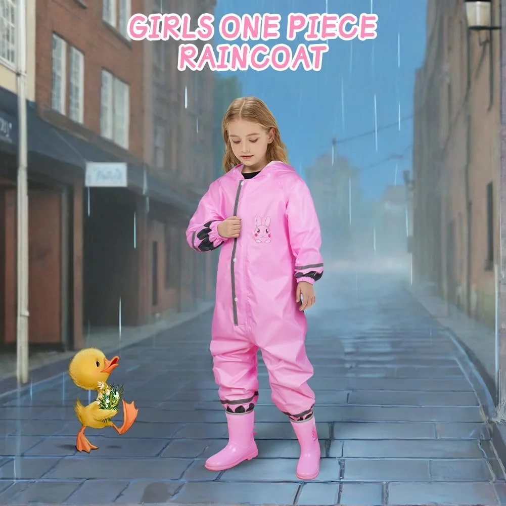 Дождевой костюм HAGOT Детский, детский дождевой костюм, дождевики для девочек и мальчиков, дождевой комбинезон для мальчиков и девочек, дождевой пончо с капюшоном, дождевики, цельный дождевой костюм, многоразовый, фото №7