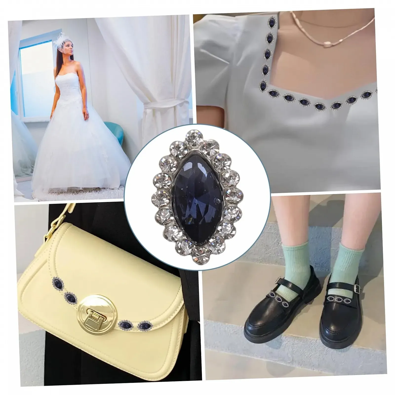 Прикраси BESTYASH Набір 10 шт. Стрази Плоскі Стрази Кристалічні намистини Пришивні, фото №7