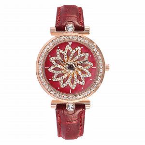 Женские часы Generisch Retro Watch с сетчатым ремешком, вращающейся поверхностью, модным ремешком, текстурой цветов, браслетом-ювелирным изделием - Фото 1