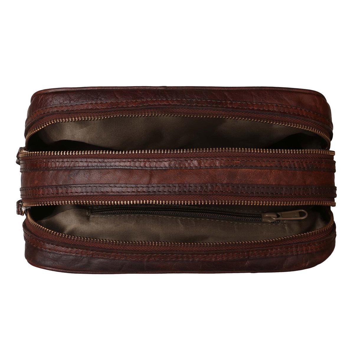 Несесер чоловічої шкіряної косметики чоловіча Ashwood G37 BRANDY бренди, фото №4