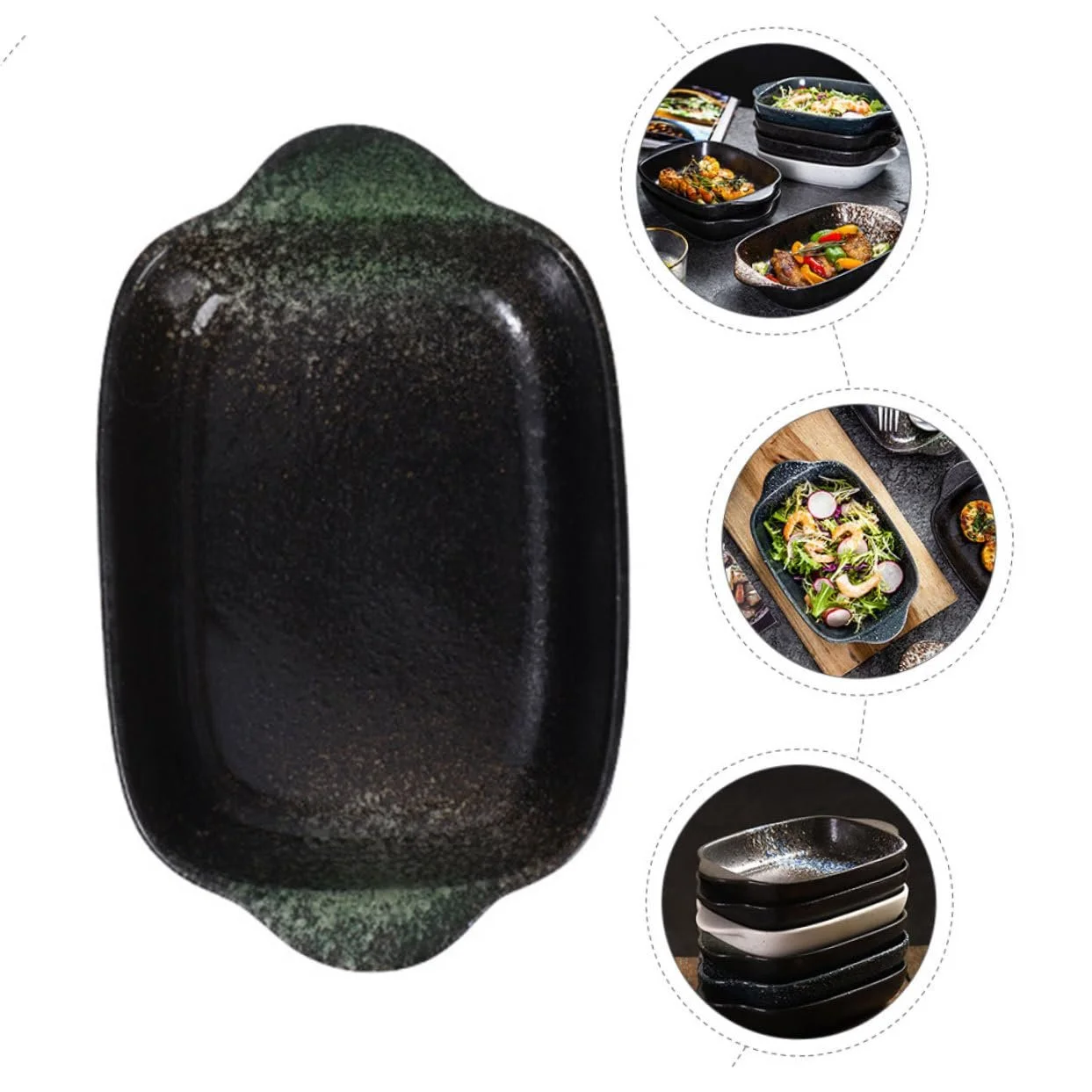 Форма для выпекания керамическая с двойной ручкой в японском стиле, фото №8