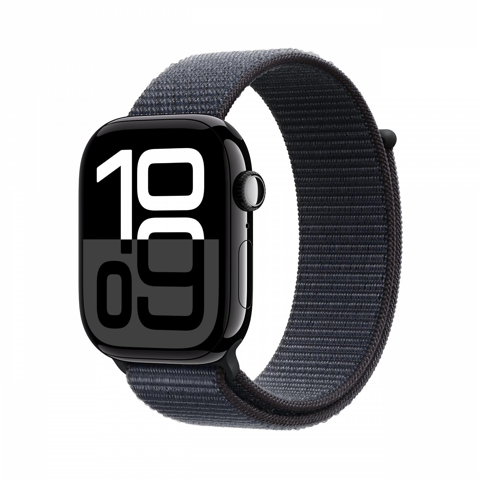 Смарт-годинник Apple Series 10 (GPS + Cellular 46 мм) Алюмінієвий корпус Діамантовий чорний та спортивний ремінець Чорнило (One Size), фото №1