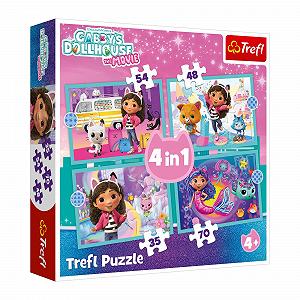 Пазл Trefl Gabby's Dollhouse Gabby's Big Adventure 4-в-1 35-70 элементов - Фото 1