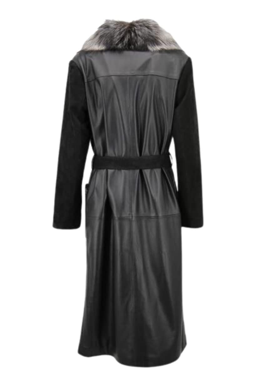 Шкіряне пальто Hollert Coco Жіноче Чорний Lamb Nappa Suede Butter-Soft, фото №7