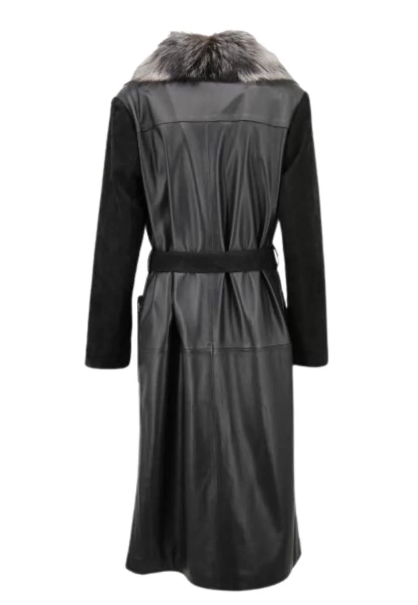 Кожаное пальто Hollert Coco Женское Черный Lamb Nappa Suede Butter-Soft, фото №7 Кожаное пальто Hollert Coco Женское Черный Lamb Nappa Suede Butter-Soft, фото №7