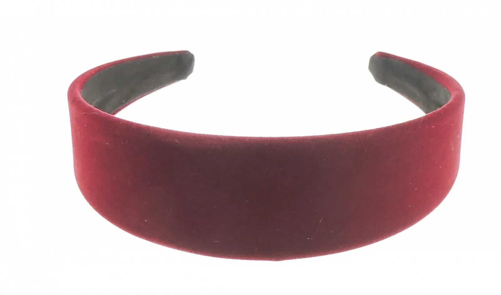 Обруч для волосся Glamour Girlz Оксамитовий Бордовий Широкий, фото №1