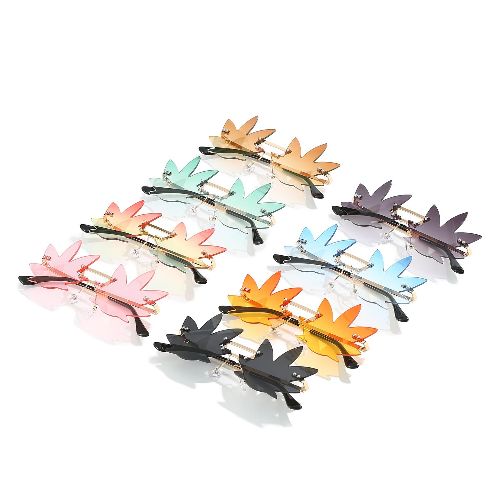 Сонцезахисні Окуляри Лист Клена Без Оправи Новинка для Вечірок LJCZKA, фото №6