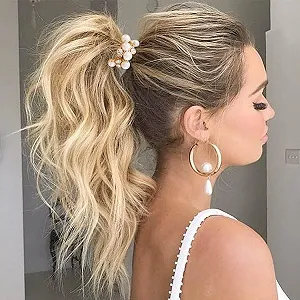 Резинка для волос Yean с эластичными черными бусинами, кристаллами, набор 3 шт (A) synthetic.ua - Фото 1