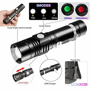 Ліхтар Fay Bless LED Акумуляторний, Яскравий, Кліпса, IPX6, 3 Режими, Чорний synthetic.ua - Фото 1