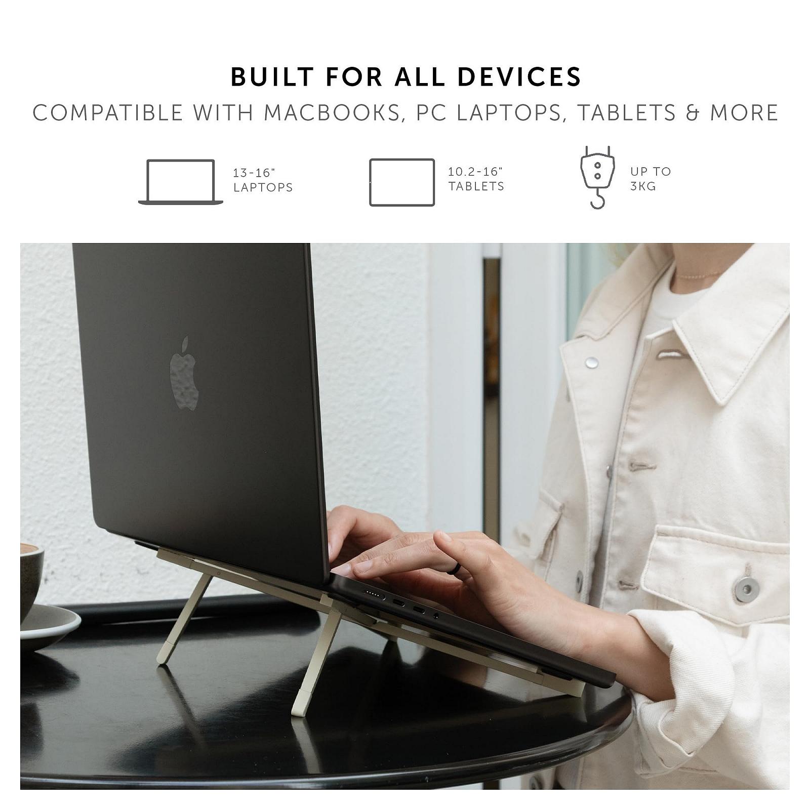 Підставка для ноутбука Native Union Fold - ультракомпактна, складна та портативна ергономічний та оптимізований кут огляду для MacBook, ноутбуків, iPad та планшетів 10-16 дюймів (пісковик), фото №3