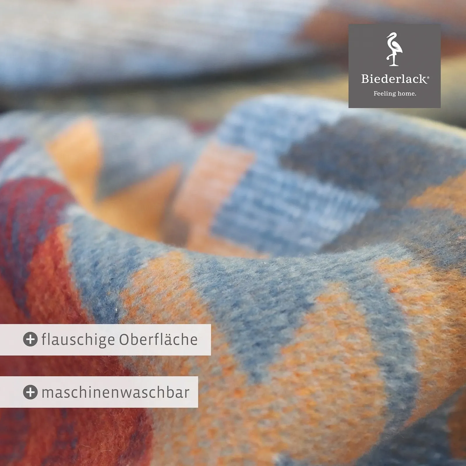 Одеяло Biederlack Fluffy Cuddly 'Navajo' I Этническое одеяло Сине-оранжевое I 150 x 200 см, фото №5