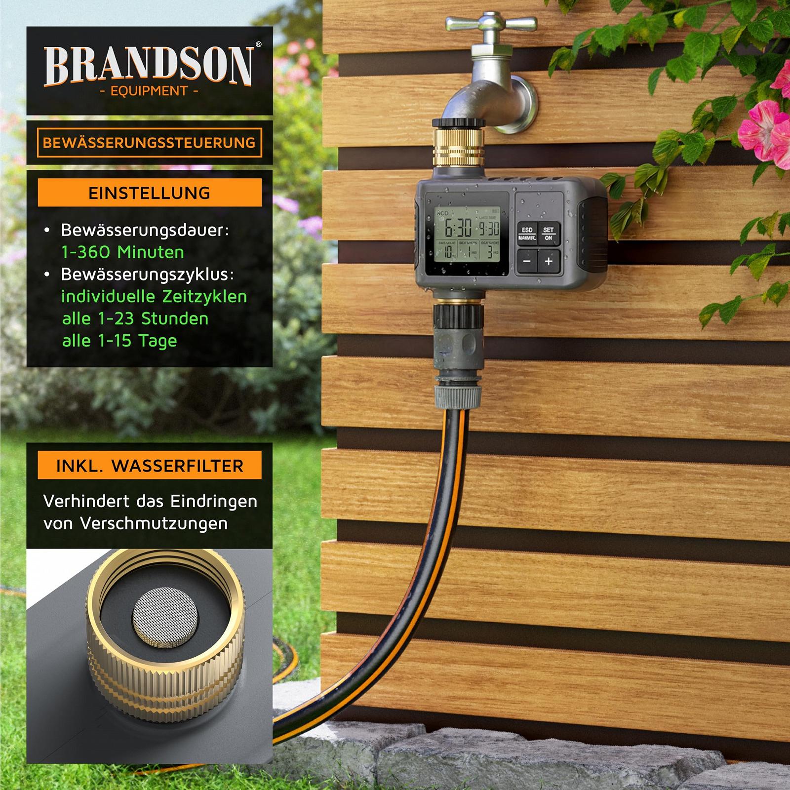 Цифровий Контролер, таймер поливу Brandson 308371 LCD 1.8" латунні з'єднання, фото №3 Цифровий Контролер, таймер поливу Brandson 308371 LCD 1.8" латунні з'єднання, фото №3