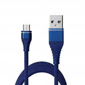 Кабель Grand-X USB-microUSB Cu 2.1A, 1.2м Blue NM012BL - Фото 1