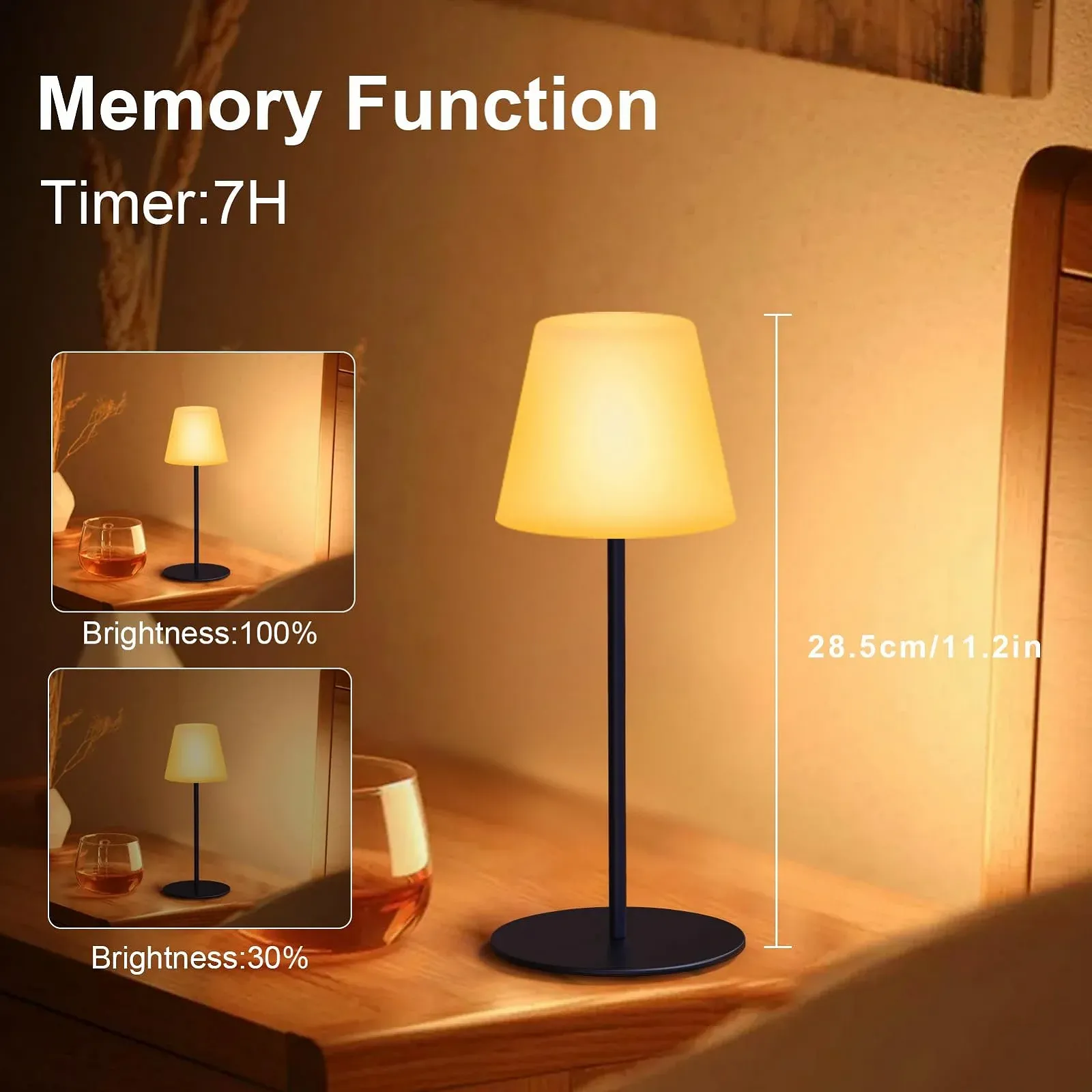 Настільна лампа бездротова світлодіодна RGB акумуляторна водонепроникна IP44 набір з 2, фото №2