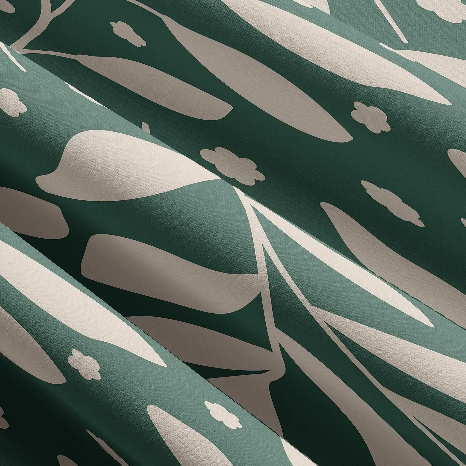 Комплект постільної білизни Leonado Vicenti 135 x 200 см бавовна блискавка YKK квітковий темно-зелений бежевий 4 сезони, фото №4