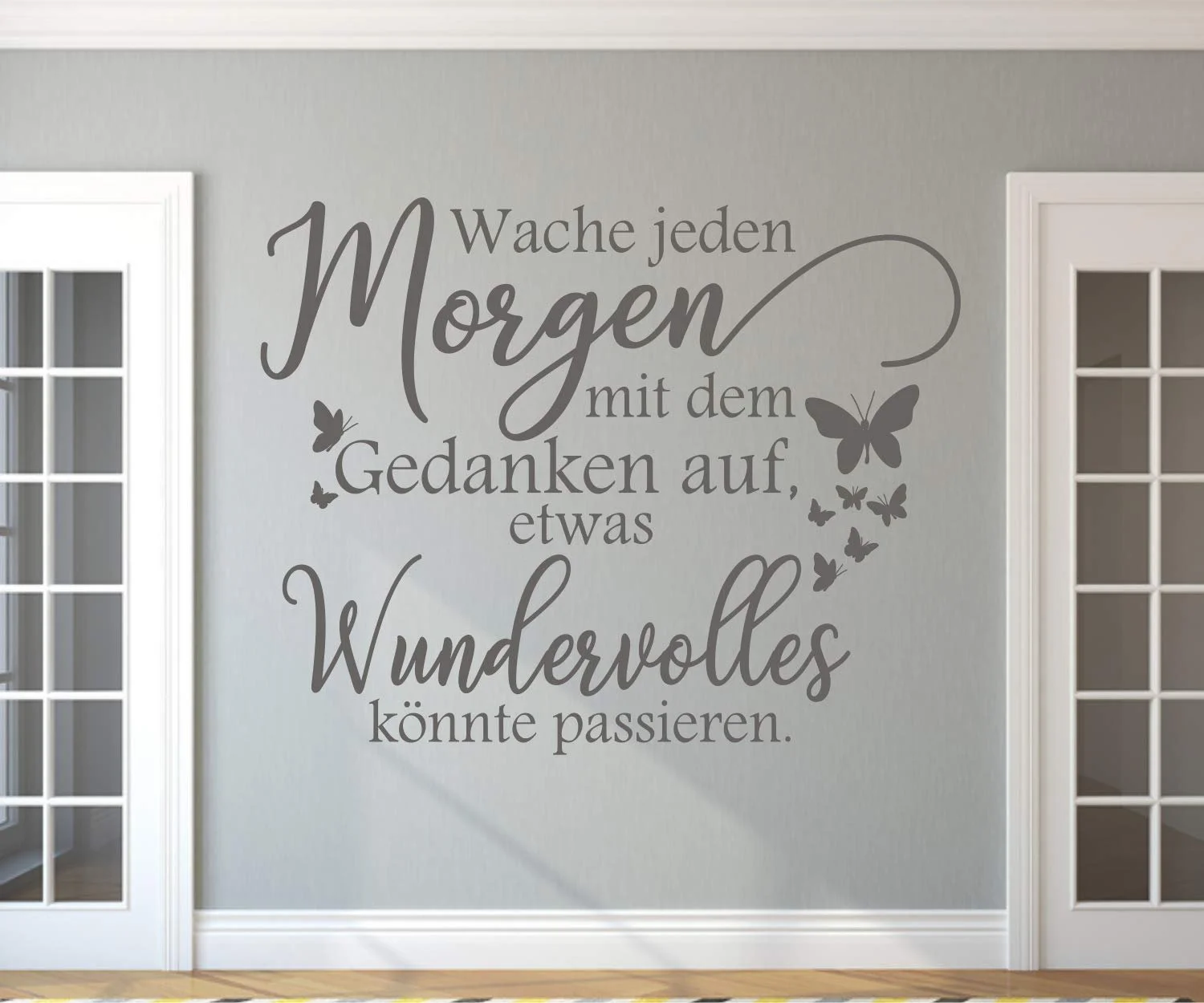 Наклейка на стіну timalo 11001-Beige-G-80x58 "Wache jeden Morgen..." 80 x 58 см Бежева, фото №3