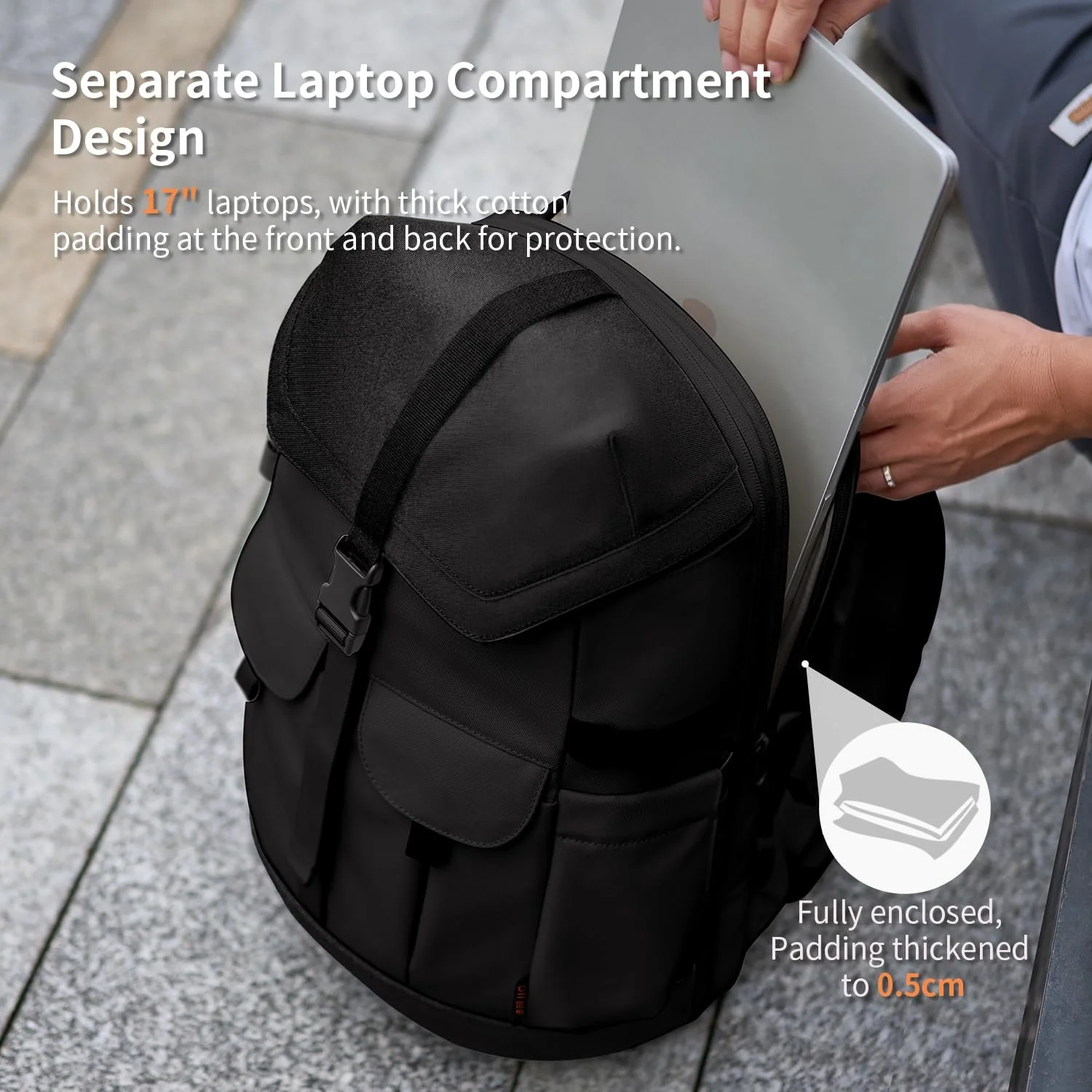 Рюкзак для ноутбука Waterproof Expandable 17 дюймів, фото №3 Рюкзак для ноутбука Waterproof Expandable 17 дюймів, фото №3