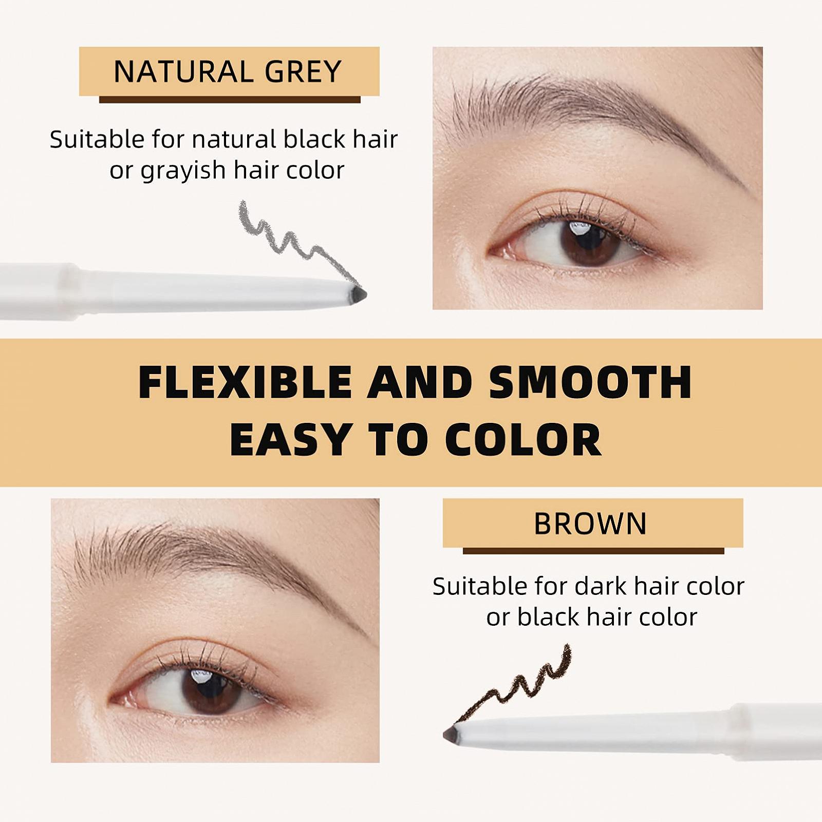 Двосторонній Водонепроникний Олівець для брів SOLUSTRE Макіяж Коробка Сірий Олівець для брів Сірий Інструмент Олівці для очей інструменти для макіяжу Дикий Обертовий Черевце (Чаша), фото №4