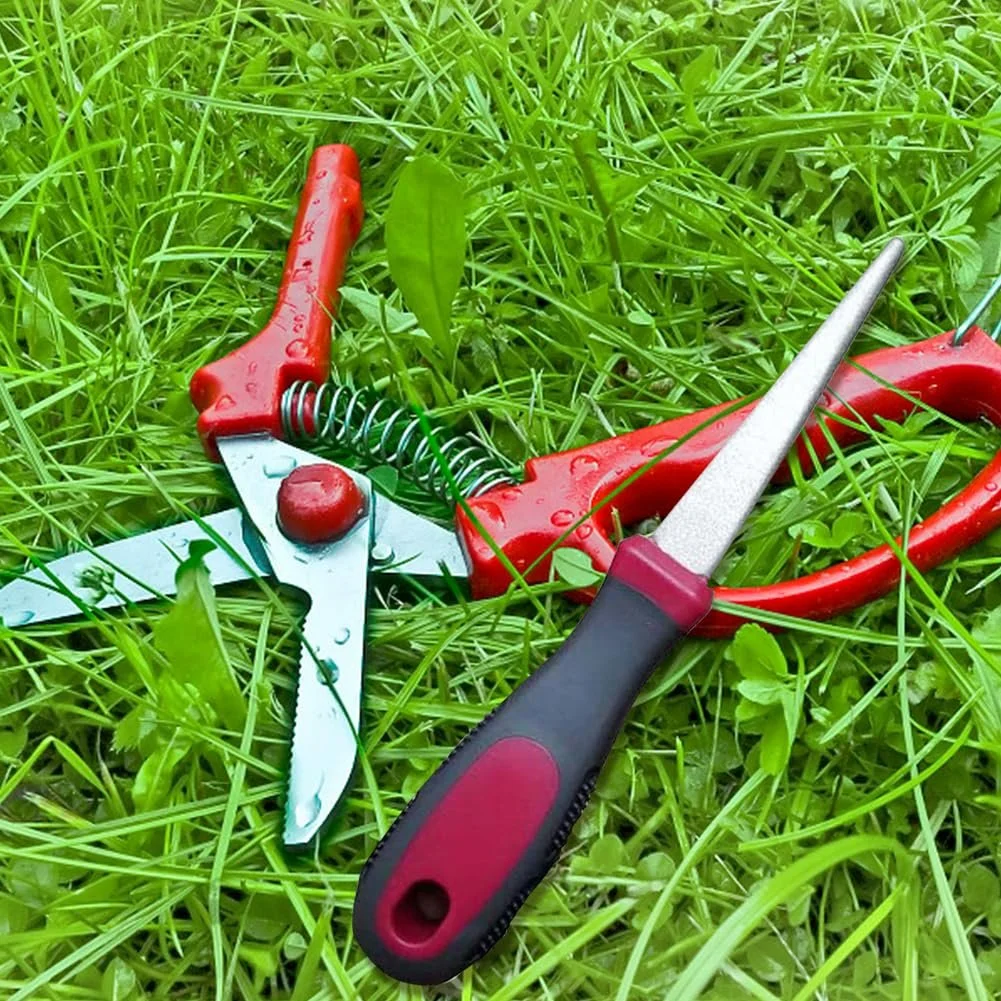 Надфіль для заточування алмазний Двосторонній плоский вигнутий з нековзною ручкою, фото №7