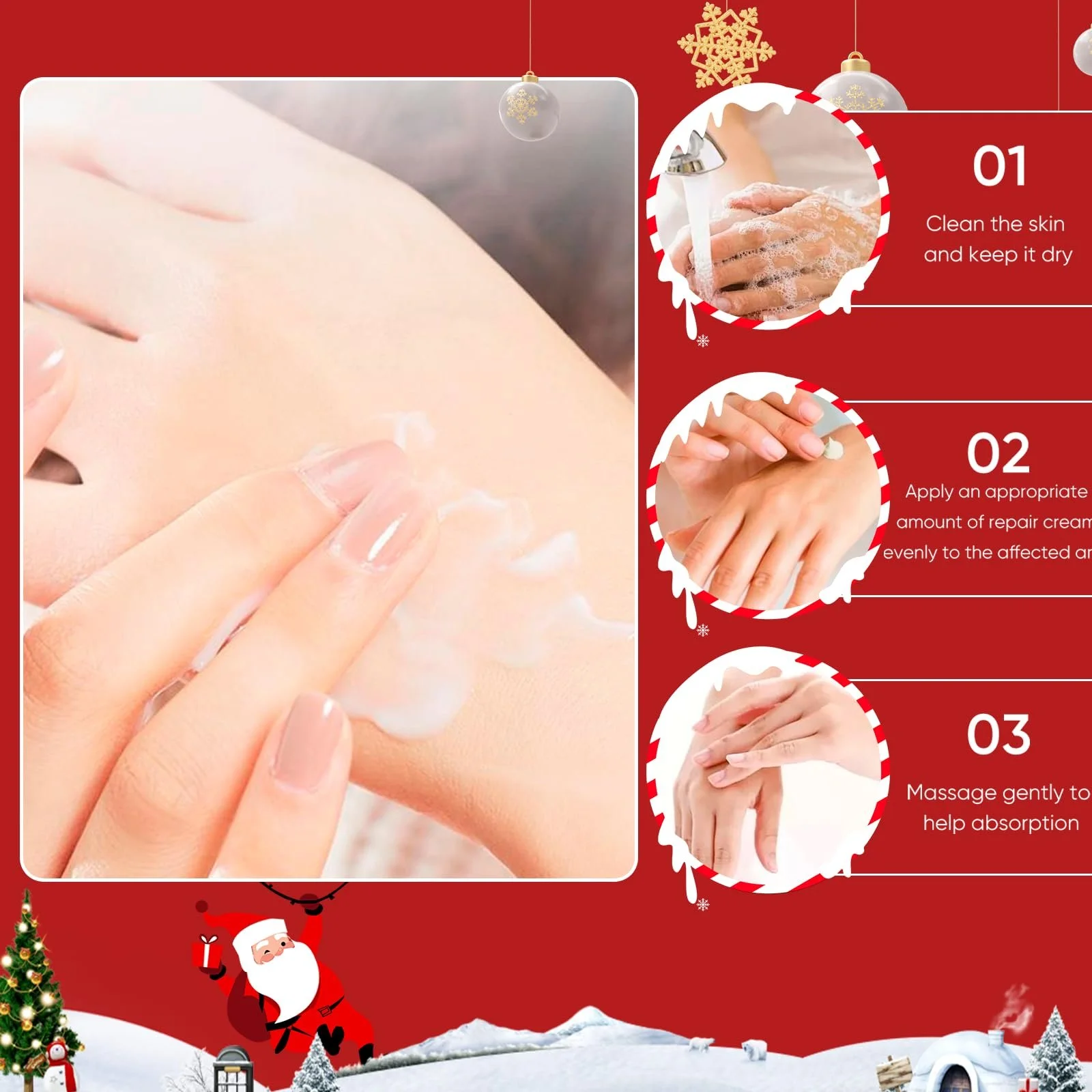 Набір кремів для рук Різдвяний, Міні-набір кремів для рук, 5 штук кремів для догляду за руками, фото №4