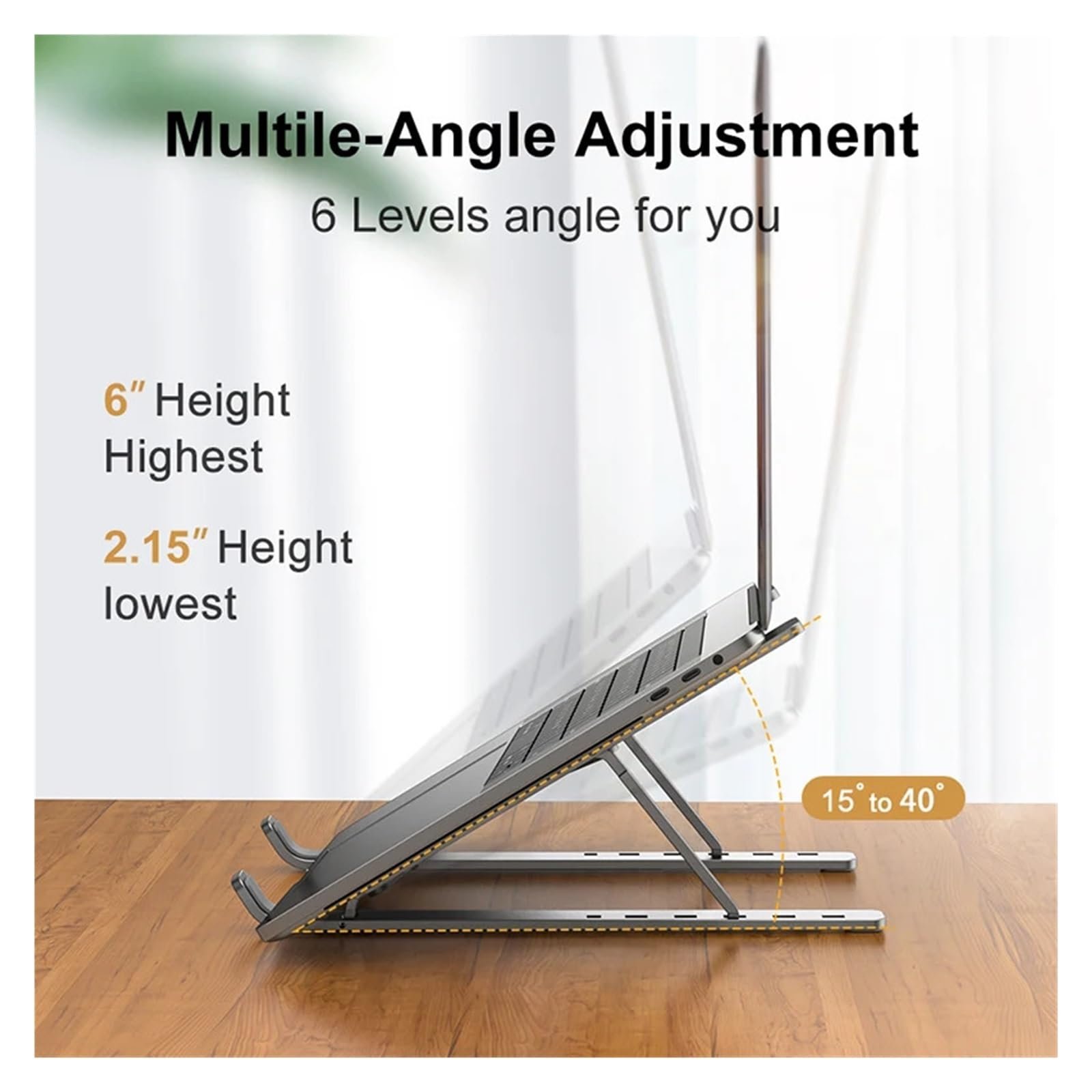 Підставка для ноутбука з алюмінієвого сплаву Регульована Складна Портативна, фото №4