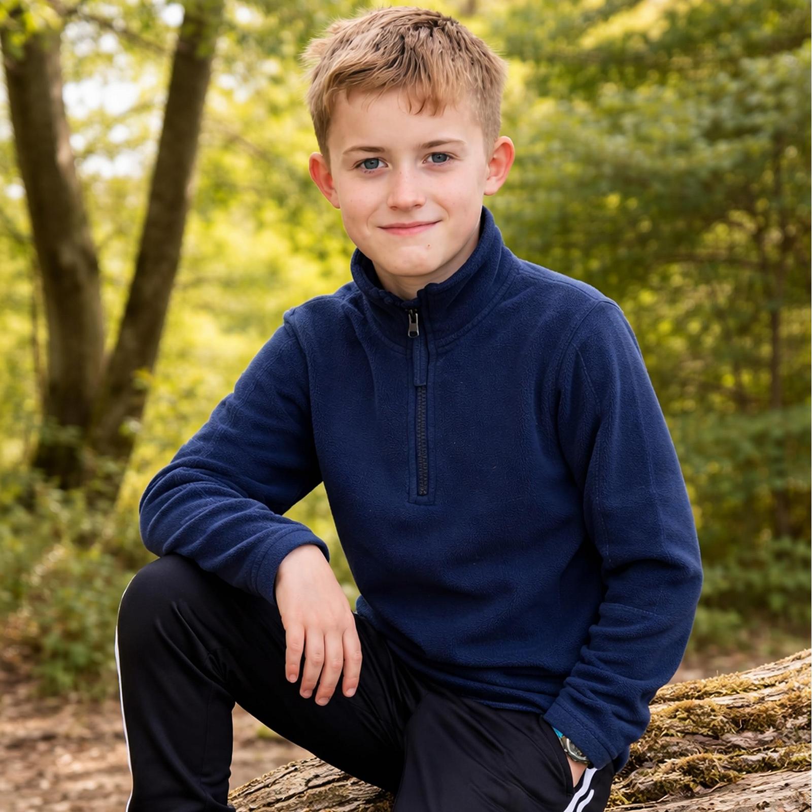 Пуловер Blu Apparel Детский 1/4 Zip Тяжелый для походов, школы, кемпинга, флисовый джемпер, половина молнии, фото №2