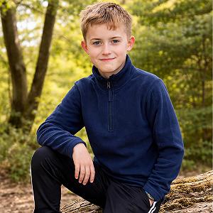 Пуловер Blu Apparel Детский 1/4 Zip Тяжелый для походов, школы, кемпинга, флисовый джемпер, половина молнии synthetic.ua - Фото 1