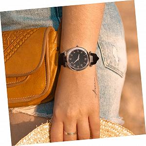 Часы Кварцевые Цифровые VALICLUD Черная Кожа synthetic.ua - Фото 1