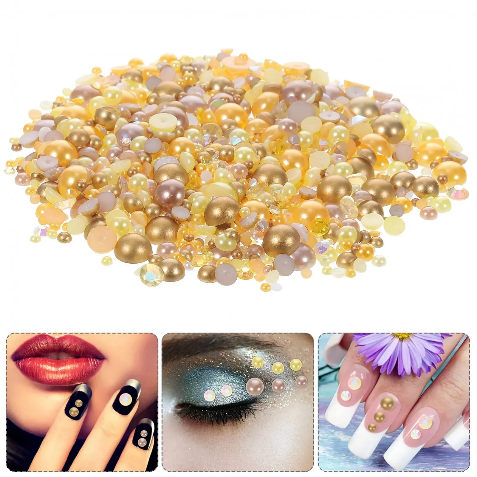 Набор 2 шт. патчей с имитацией жемчуга для декорирования ногтей SHINEOFI, фото №3