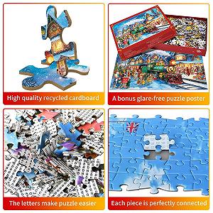 Пазл 1000 деталей для дорослих Winter Christmas City Різдвяний поїзд synthetic.ua - Фото 1